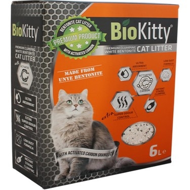 BioKitty%20Aktif%20Karbonlu%20Bentonit%20Kedi%20Kumu%206%20Lt