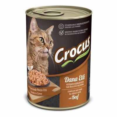 Crocus%20Yetişkin%20Kedi%20Dana%20Etli%20Yaş%20Mama%20400gr