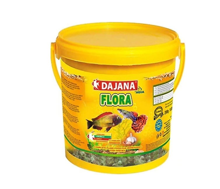 Dajana%20Flora%20Sarımsaklı%20Spirulinalı%20Pul%20Balık%20Yemi%20100%20GR