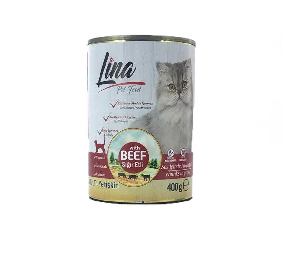 Lina%20Yetişkin%20Kedi%20Sos%20İçinde%20Parça%20Sığır%20Etli%20Yaş%20Mama%20400gr