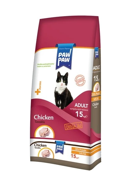 Paw%20Paw%20Tavuklu%20Yetişkin%20Kedi%20Maması%2015%20Kg