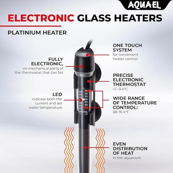 AQUAEL- GLASS HEATER PLATINIUM HEATER 25W Akvaryum Isıtıcı