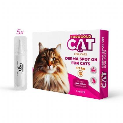 EuroGold Cat  Deri Bakım Damlası 5 x 1 ml (kedi ense damlası)